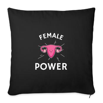 Puissance utérus rose - Housse de coussin décorative 45 x 45 cm - noir - Devant
