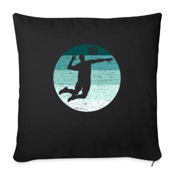 Volleyball Schmetterball Retro Männer Grunge - Sofakissenbezug 45 x 45 cm - Schwarz - Vorne
