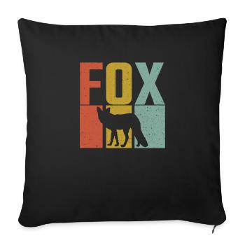 Fox Silhouette Retro Grunge - Sofakissenbezug 45 x 45 cm - Schwarz - Vorne