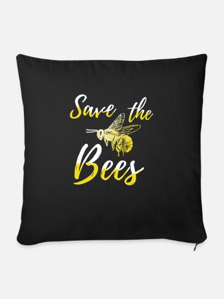 Save the Bees - Sofakissenbezug 45 x 45 cm - Schwarz