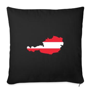 Österreich - Austria - Sofakissenbezug 45 x 45 cm - Schwarz - Vorne