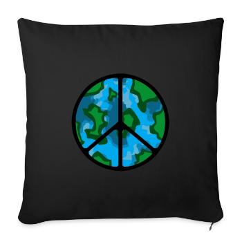 Paix hippie paix signe paix colombe cadeau - Housse de coussin décorative 45 x 45 cm - noir - Devant