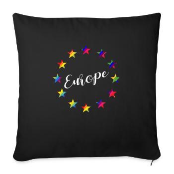 EU European Union stars rainbow colors - Sofa pillowcase 17,3'' x 17,3'' (45 x 45 cm) - black - Front