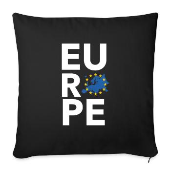Europe EU Carte des étoiles - Housse de coussin décorative 45 x 45 cm - noir - Devant