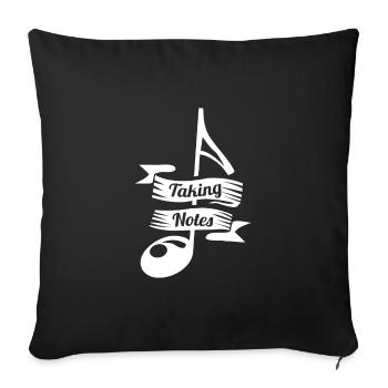 Wortspiel Notizen Machen Noten Tragen Geschenk - Sofakissenbezug 45 x 45 cm - Schwarz - Vorne