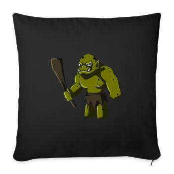 Troll with club, gift mythical creature giant monster - Sofa pillowcase 17,3'' x 17,3'' (45 x 45 cm) - black - Front