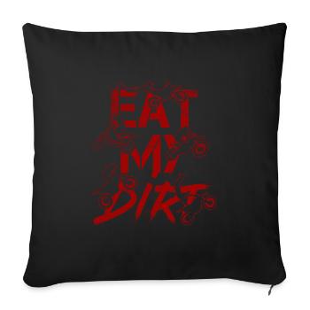 Mange ma saleté Enduro Motocross Off Road - Housse de coussin décorative 45 x 45 cm - noir - Devant