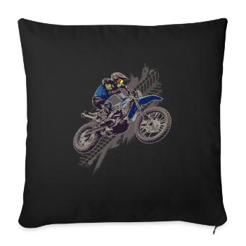 Motocross Off Road Biker Dirt Bike - Sofa pillowcase 17,3'' x 17,3'' (45 x 45 cm) - black - Front