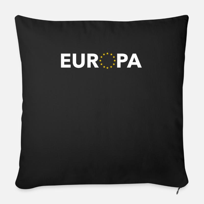 Europa mit Sternen - Sofakissenbezug 45 x 45 cm - Schwarz