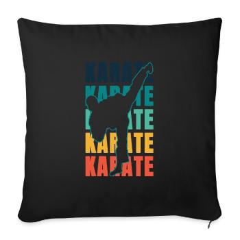Karate Karate Karate Karate Karate - Sofa pillowcase 17,3'' x 17,3'' (45 x 45 cm) - black - Front