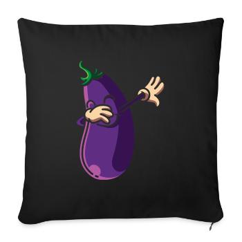 Aubergine Dab, cadeau de légumes dabben dabbing dab - Housse de coussin décorative 45 x 45 cm - noir - Devant