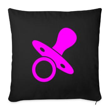 pink pacifier - Sofa pillowcase 17,3'' x 17,3'' (45 x 45 cm) - black - Front