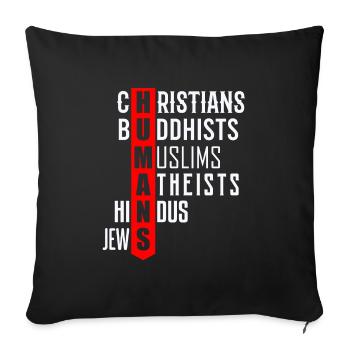 People, christ mulim jew hindu religion - Sofa pillowcase 17,3'' x 17,3'' (45 x 45 cm) - black - Front