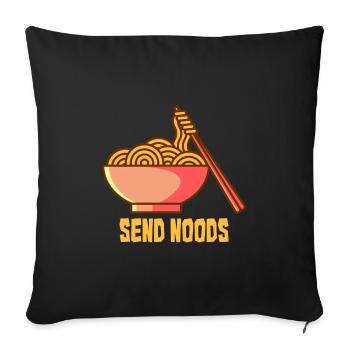 Send Noods, nudes noodles funny funny pasta - Sofa pillowcase 17,3'' x 17,3'' (45 x 45 cm) - black - Front