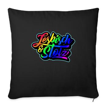 Lesbisch & Stolz - Sofakissenbezug 45 x 45 cm - Schwarz - Vorne