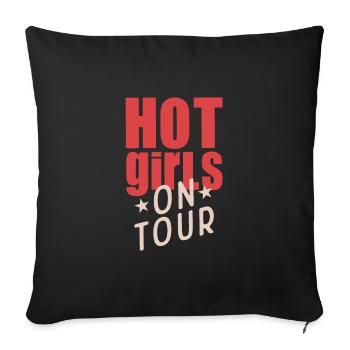 Hot Girls on Tour - Sofa pillowcase 17,3'' x 17,3'' (45 x 45 cm) - black - Front