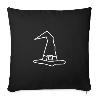 Halloween Witch Hat Witches Hat - Sofa pillowcase 17,3'' x 17,3'' (45 x 45 cm) - black - Front
