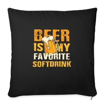 Beer Drunkard Funny Gift - Sofa pillowcase 17,3'' x 17,3'' (45 x 45 cm) - black - Front
