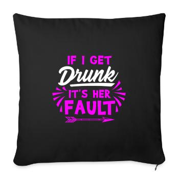 Culpabilité ivre, cadeau alcool ivre - Housse de coussin décorative 45 x 45 cm - noir - Devant