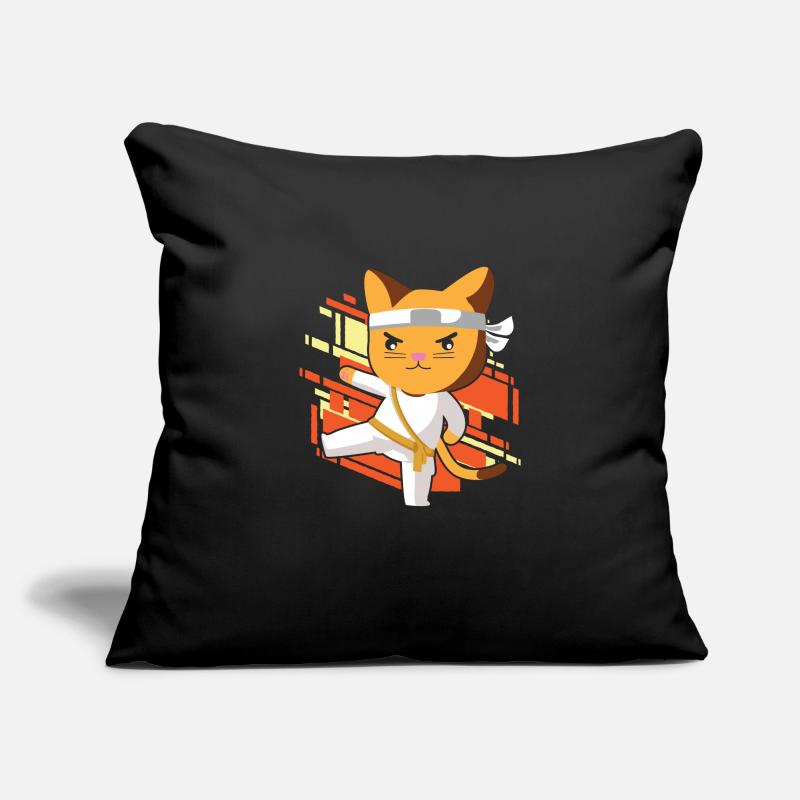 Chat de karaté Housse de coussin décorative 45 x 45 cm