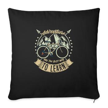 Abenteuer Fahrrad - Sofakissenbezug 45 x 45 cm - Schwarz - Vorne
