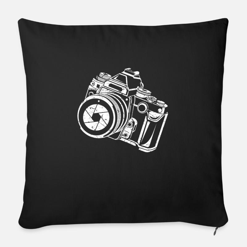 Spiegelreflex Kamera - Sofakissenbezug 45 x 45 cm - Schwarz