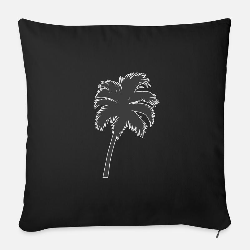 Palmier palmier - Housse de coussin décorative 45 x 45 cm - noir