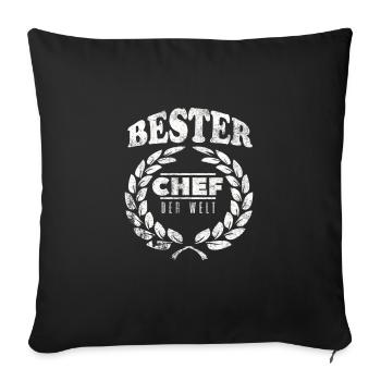 Bester Chef der Welt - Sofakissenbezug 45 x 45 cm - Schwarz - Vorne