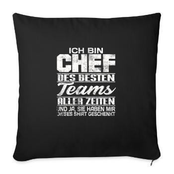 Chef Lustig Geschenk Team - Sofakissenbezug 45 x 45 cm - Schwarz - Vorne