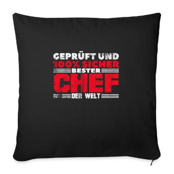 Bester Chef der Welt - Sofakissenbezug 45 x 45 cm - Schwarz - Vorne