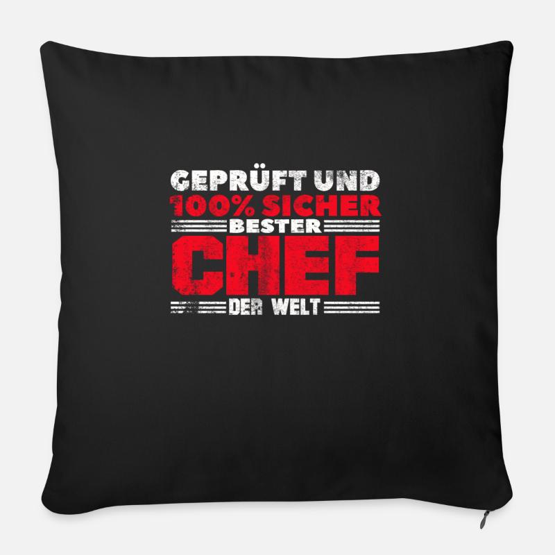 Bester Chef der Welt - Sofakissenbezug 45 x 45 cm - Schwarz