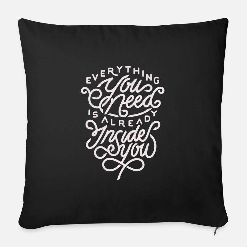 Motivation motivational quote - Sofa pillowcase 17,3'' x 17,3'' (45 x 45 cm) - black
