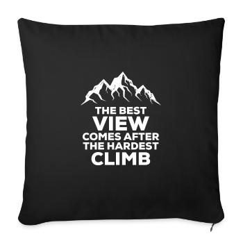 Climbing climbing mountain - Sofa pillowcase 17,3'' x 17,3'' (45 x 45 cm) - black - Front