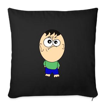 Funny pictures with huge heads - Sofa pillowcase 17,3'' x 17,3'' (45 x 45 cm) - black - Front