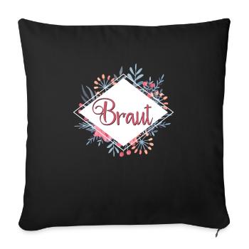 Chemise de groupe de poule mariée mariée - Housse de coussin décorative 45 x 45 cm - noir - Devant