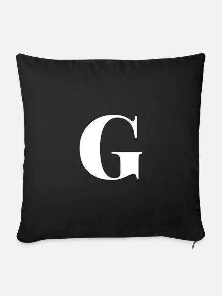 G Letter - Sofakissenbezug 45 x 45 cm - Schwarz