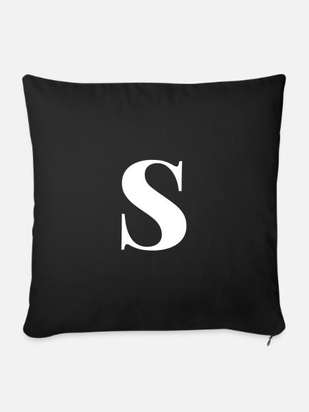 S Letter - Sofakissenbezug 45 x 45 cm - Schwarz