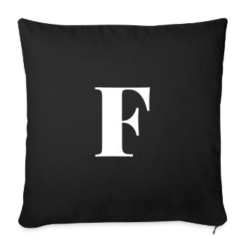 F Letter - Sofakissenbezug 45 x 45 cm - Schwarz - Vorne