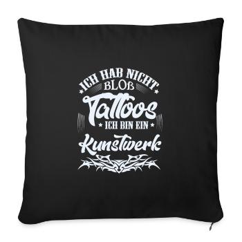 Tatouage - Housse de coussin décorative 45 x 45 cm - noir - Devant