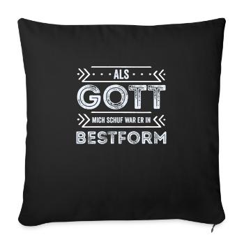 Lustiger Spruch - Sofakissenbezug 45 x 45 cm - Schwarz - Vorne