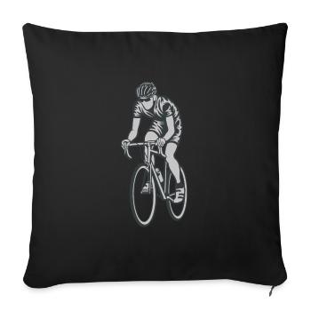 Radfahrer Bicycle Rennrad - Sofakissenbezug 45 x 45 cm - Schwarz - Vorne