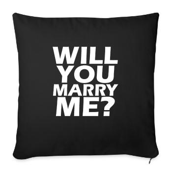 Veux-tu m'épouser? Proposition de mariage - Housse de coussin décorative 45 x 45 cm - noir - Devant