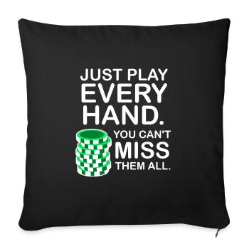 poker - Sofa pillowcase 17,3'' x 17,3'' (45 x 45 cm) - black - Front