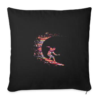 Abstract surfer wave - Sofa pillowcase 17,3'' x 17,3'' (45 x 45 cm) - black - Front