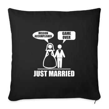 Wedding Funny Gift Bride Marriage - Sofa pillowcase 17,3'' x 17,3'' (45 x 45 cm) - black - Front