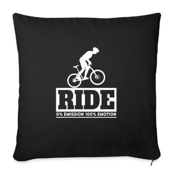 Bicycle I ride bike - Sofa pillowcase 17,3'' x 17,3'' (45 x 45 cm) - black - Front
