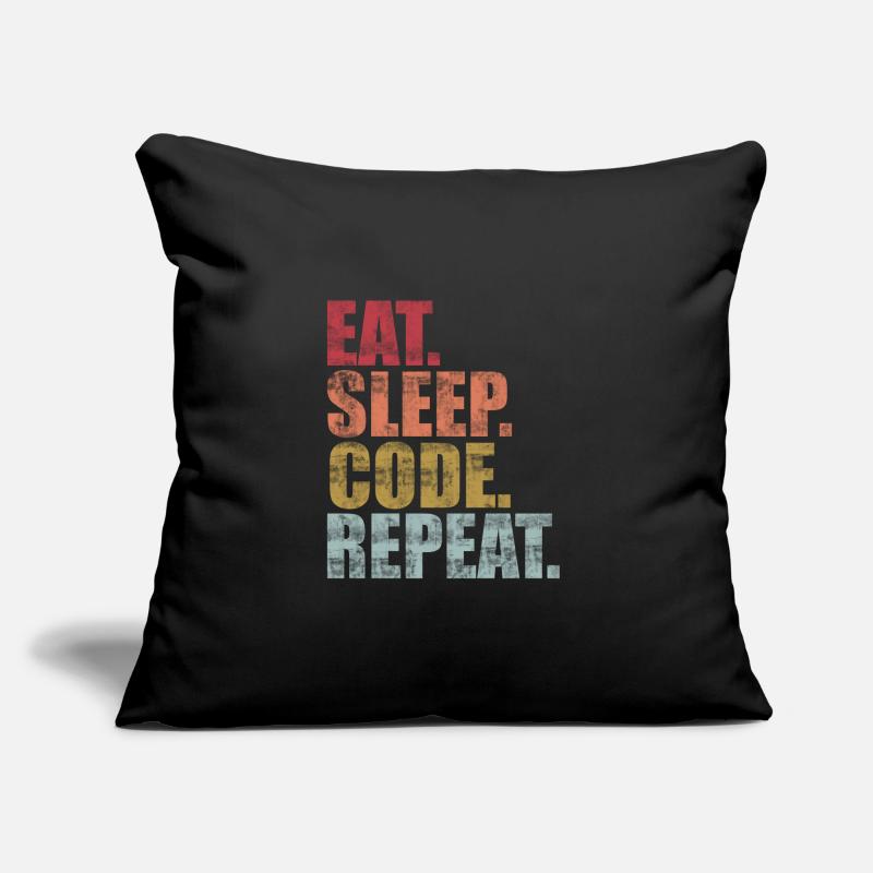 Mangez le code de sommeil répéter Housse de coussin décorative 45 x 45 cm