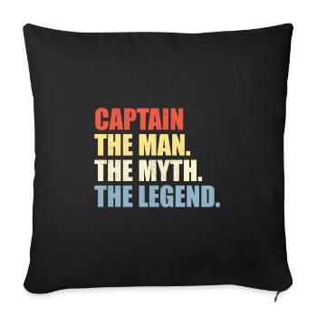 Captain: Man Myth Legend distressed colorful - Sofa pillowcase 17,3'' x 17,3'' (45 x 45 cm) - black - Front
