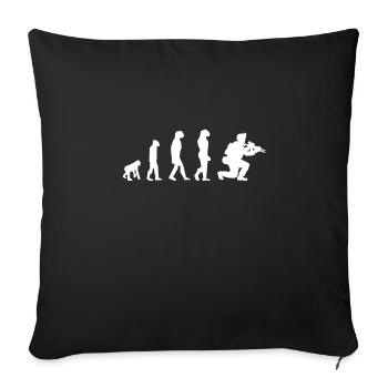 Joueur drôle de joueur d'armes à feu d'Airsoft - Housse de coussin décorative 45 x 45 cm - noir - Devant