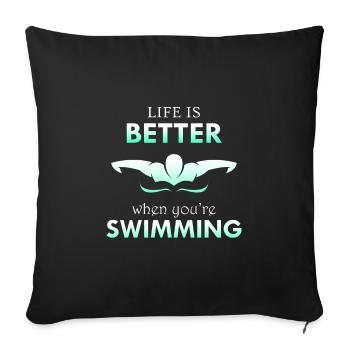 Schwimmen Schwimmen Schwimmer Geschenk - Sofakissenbezug 45 x 45 cm - Schwarz - Vorne